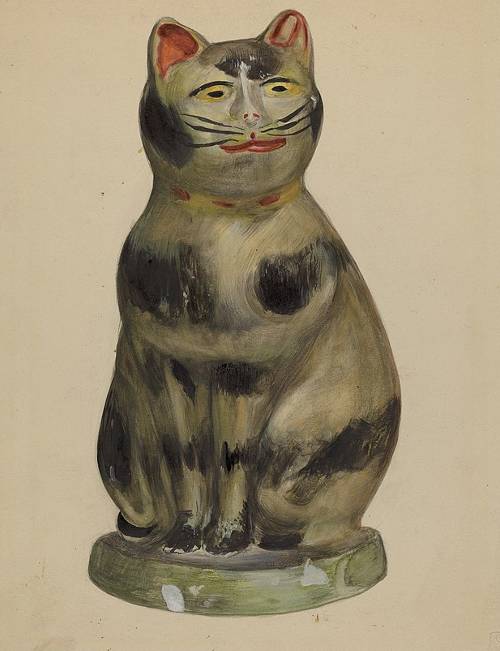 Large chalkware cat